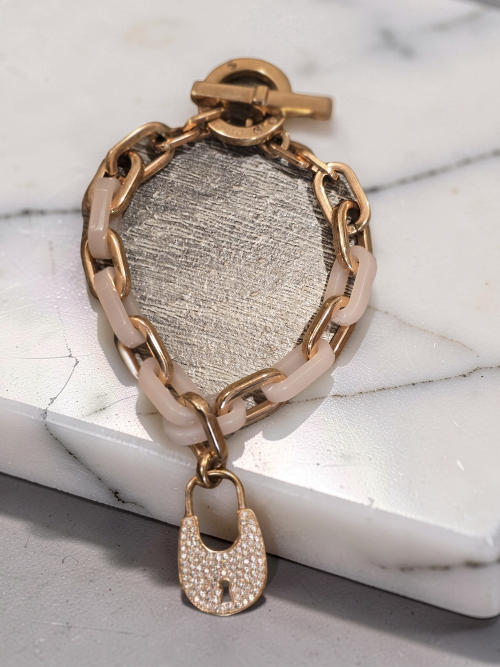 Michael Kors Heritage Rose Gold Padlock Toggle Bracelet MKJ4888791